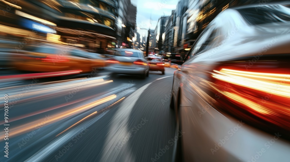 High-speed motion blur of city traffic at night - dynamic urban energy High-speed motion blur of city traffic at night - dynamic urban energy