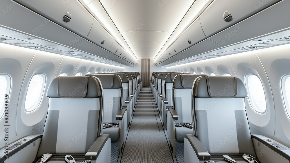 誰もいない航空機のキャビン 誰もいない航空機のキャビン