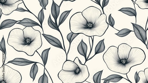 Seamless floral pattern with plant design for wallpaper background
