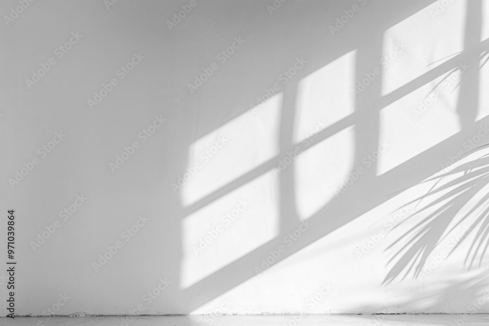 Fototapeta premium PNG Sunlit wall with window shadows