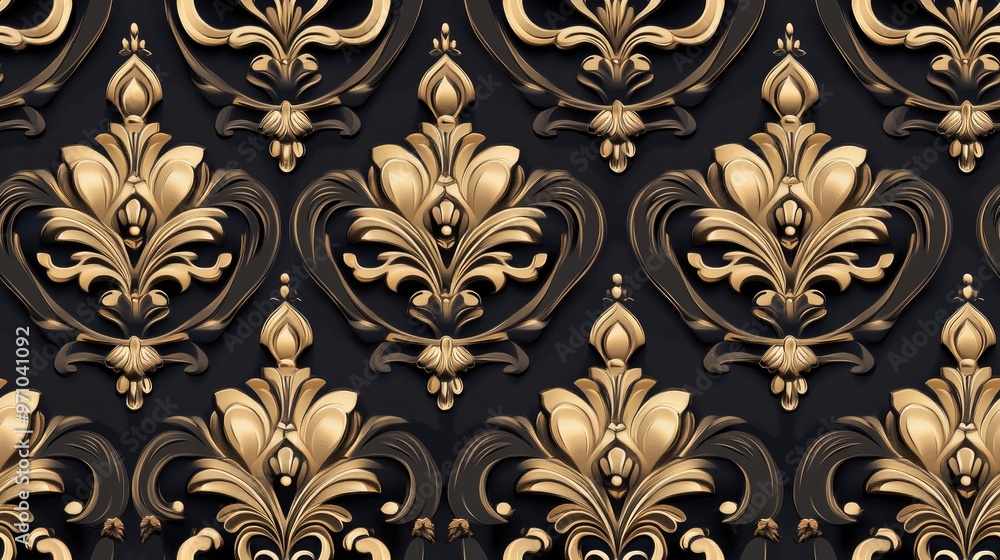 Seamless pattern and wallpaper featuring an elegant and classic texture with a luxurious ornamentation Design suitable for fabric and textiles Seamless pattern and wallpaper featuring an elegant and classic texture with a luxurious ornamentation Design suitable for fabric and textiles