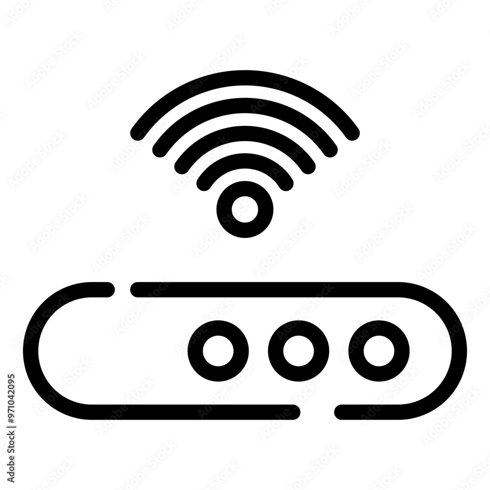Wifi Router Icon in Line Style Wifi Router Icon in Line Style