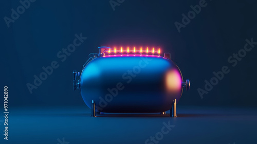 3D vector of a natural gas tank, used for cooking and industry, representing energy economy.  photo