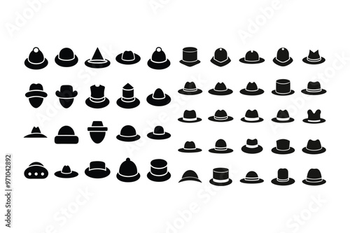 set of black and white icons