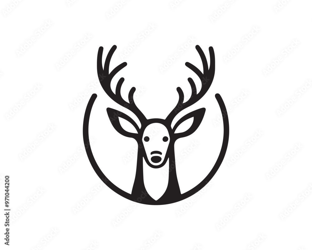 Deer logo vector template. Deer head icon symbol vector illustration. Deer silhouette logo black and white.
Deer logo vector template. Deer head icon symbol vector illustration. Deer silhouette logo black and white.