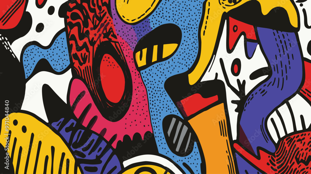 illustration with thick colored abstract art illustration with thick colored abstract art