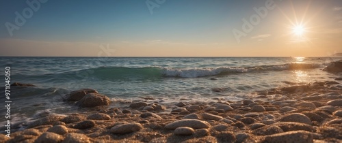 A peaceful ocean landscape with a clear view of the horizon. photo