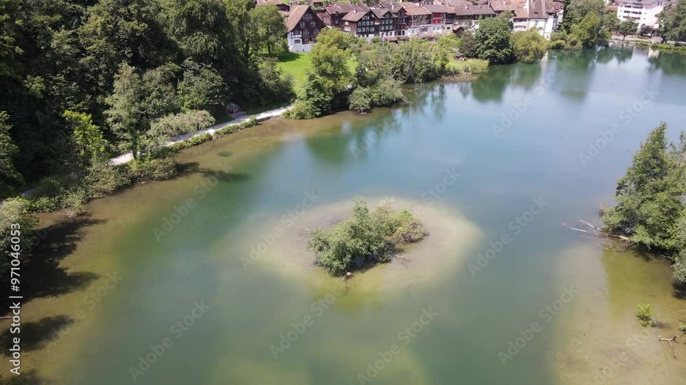 Drone view at the village of Werdenberg on Switzerland Drone view at the village of Werdenberg on Switzerland