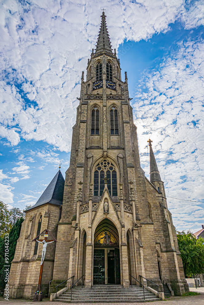 Fototapeta premium Roman Catholic church of the Immaculate Conception of the Blessed Virgin Mary (1870) in Katowice, known as St. Mary's Church. Katowice. Poland.