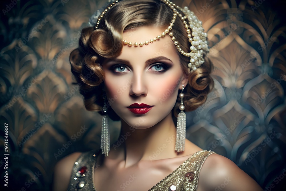 portrait of a beautiful elegant art deco lady portrait of a beautiful elegant art deco lady