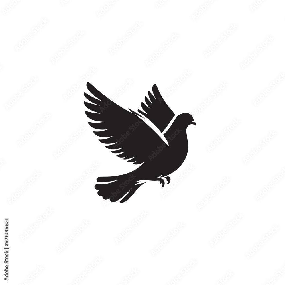 Obraz premium Pigeon bird silhouette. Pigeon logo, icon. Pigeon vector design isolated on white background.