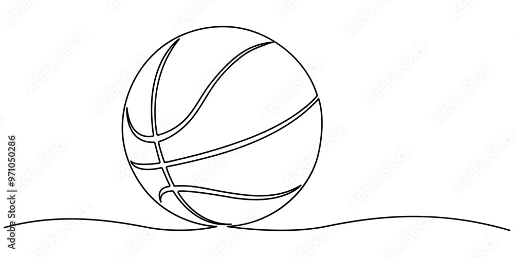 Modern illustration of a continuous one-line drawing of a basketball icon, A basketball is drawn in one line. Continuous drawing of ball lines, Continuous Line Drawing of Basketball Icon. Hand Drawn Modern illustration of a continuous one-line drawing of a basketball icon, A basketball is drawn in one line. Continuous drawing of ball lines, Continuous Line Drawing of Basketball Icon. Hand Drawn
