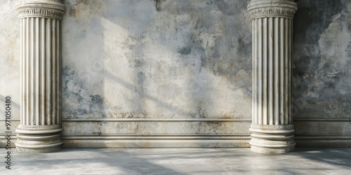Wallpaper Mural Elegant interior featuring classical columns and textured wall, perfect for showcasing architectural beauty and historical design. Torontodigital.ca