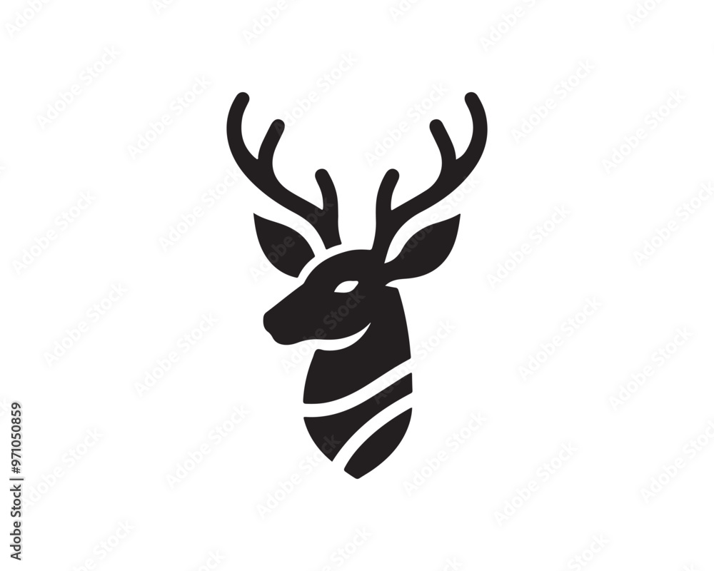 Deer logo vector template. Deer head icon symbol vector illustration. Deer silhouette logo black and white. Deer logo vector template. Deer head icon symbol vector illustration. Deer silhouette logo black and white.