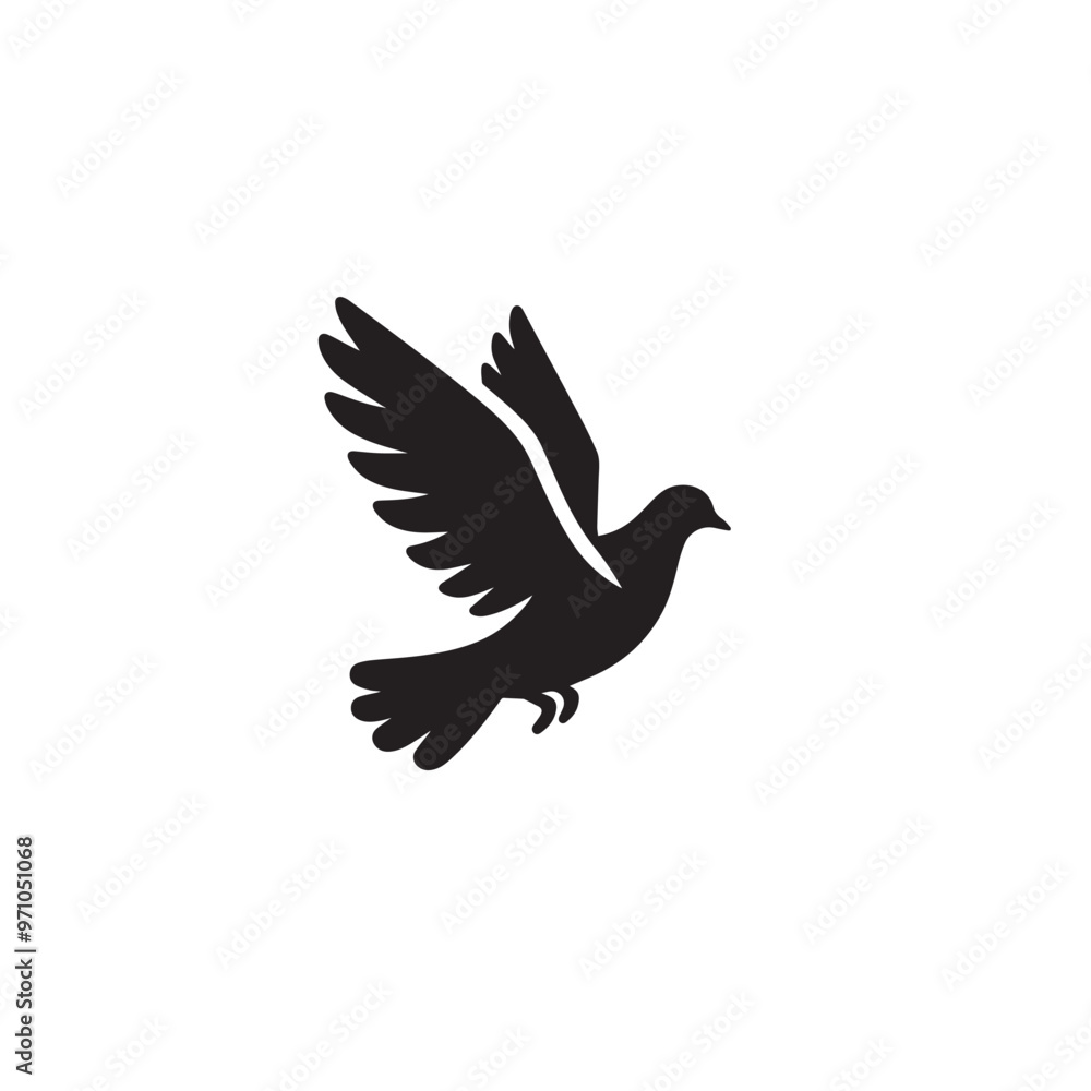 Pigeon bird silhouette. Pigeon logo, icon. Pigeon vector design isolated on white background. Pigeon bird silhouette. Pigeon logo, icon. Pigeon vector design isolated on white background.