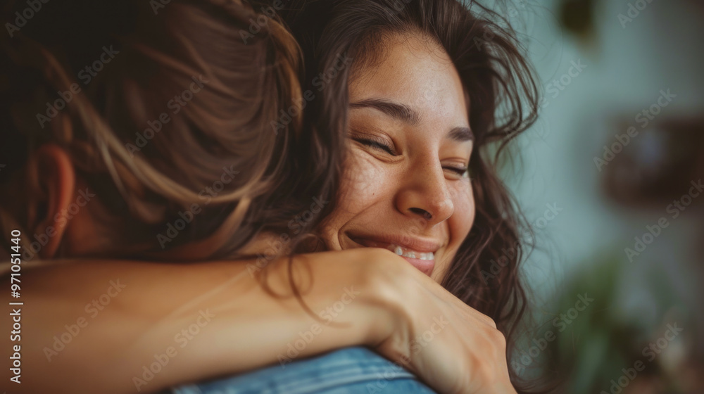 Joyful embrace between friends celebrating friendship in a cozy setting with warm lighting during a casual gathering Joyful embrace between friends celebrating friendship in a cozy setting with warm lighting during a casual gathering