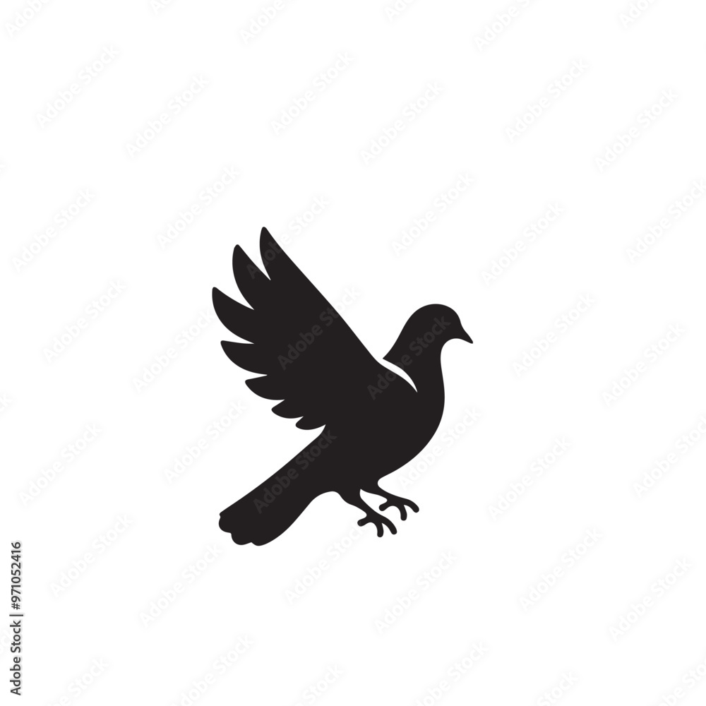 Obraz premium Pigeon bird silhouette. Pigeon logo, icon. Pigeon vector design isolated on white background.