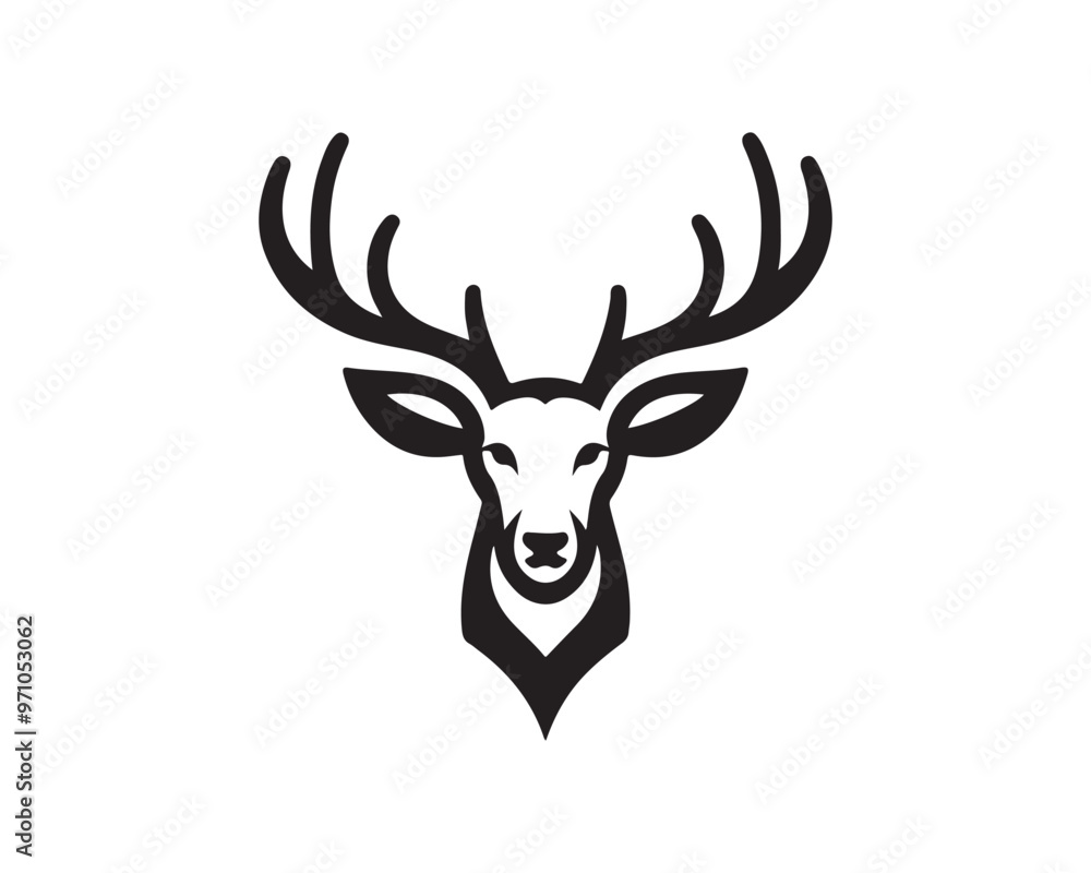 Deer logo vector template. Deer head icon symbol vector illustration. Deer silhouette logo black and white. Deer logo vector template. Deer head icon symbol vector illustration. Deer silhouette logo black and white.