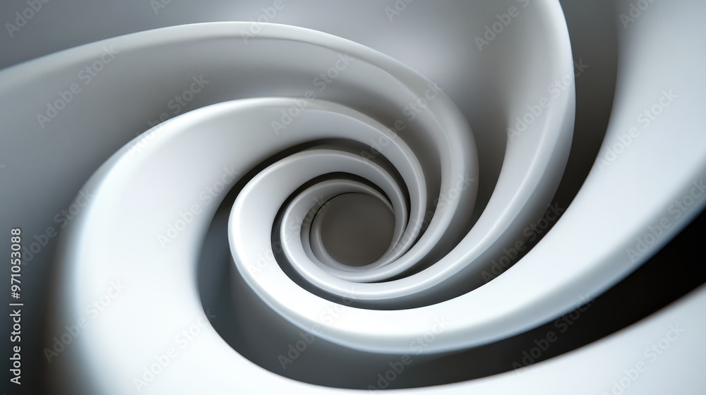3D rendering of an abstract geometric spiral shape 3D rendering of an abstract geometric spiral shape