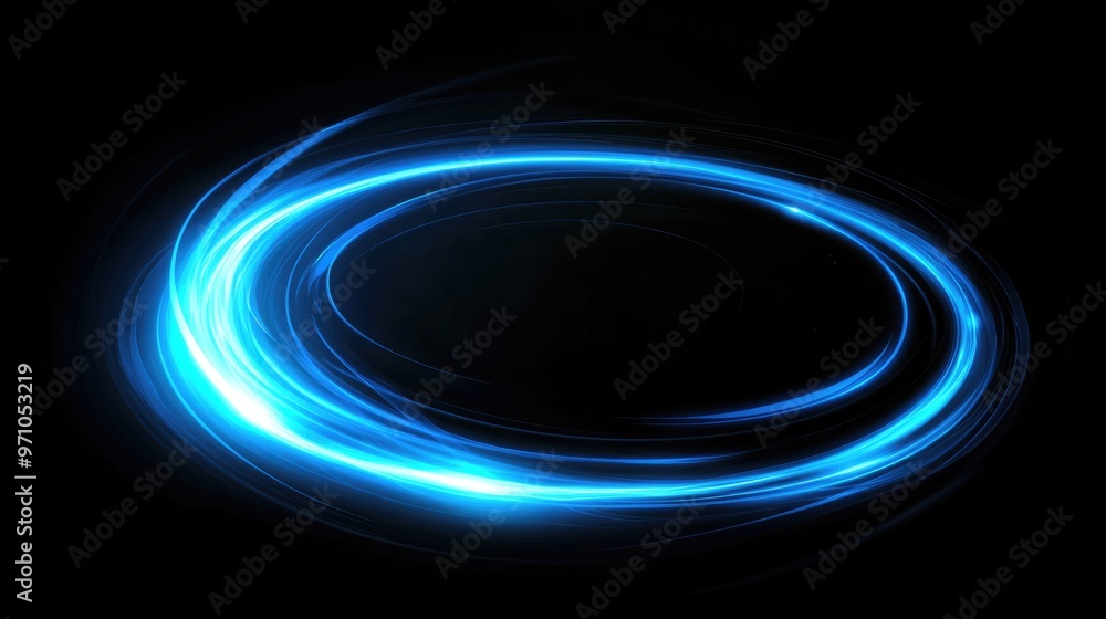 Light blue swirl Curved illumination of a blue line Glowing blue circle Abstract effect of motion and light speed Light blue swirl Curved illumination of a blue line Glowing blue circle Abstract effect of motion and light speed