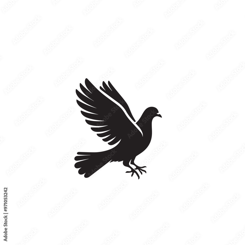 Obraz premium Pigeon bird silhouette. Pigeon logo, icon. Pigeon vector design isolated on white background.