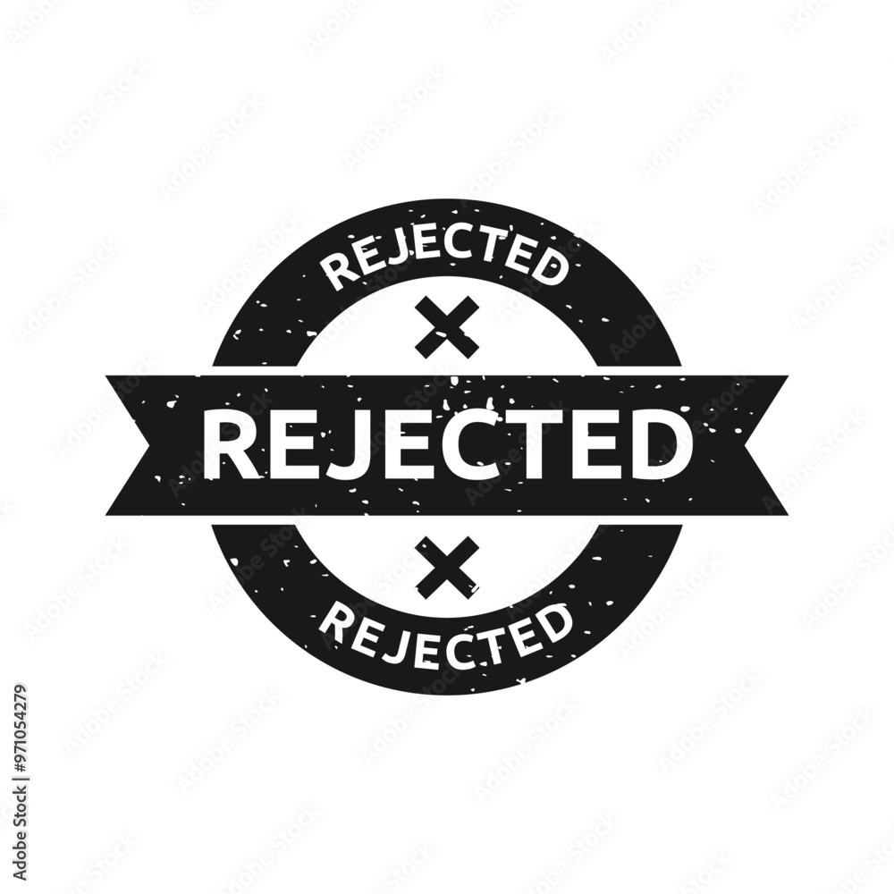 Fototapeta premium Rejected Stamp. Red Rejected Rubber Grunge Stamp Seal Vector Illustration.