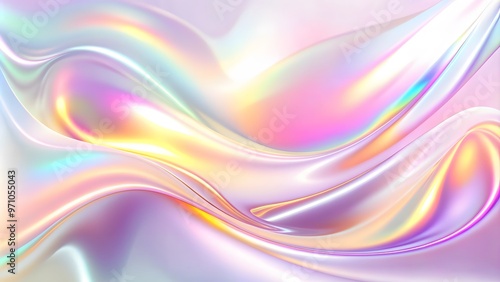 Wallpaper Mural Holographic abstract pastel colors backdrop. Hologram gradient neon color. Foil effect. Rainbow graphic. Psychedelic iridescent modern background. Colorful psychedelic Abstract. Pastel color waves for Torontodigital.ca