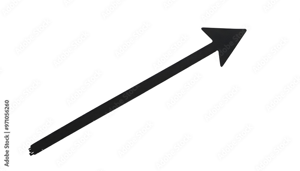 Black arrow pointing diagonal on a white background
Black arrow pointing diagonal on a white background