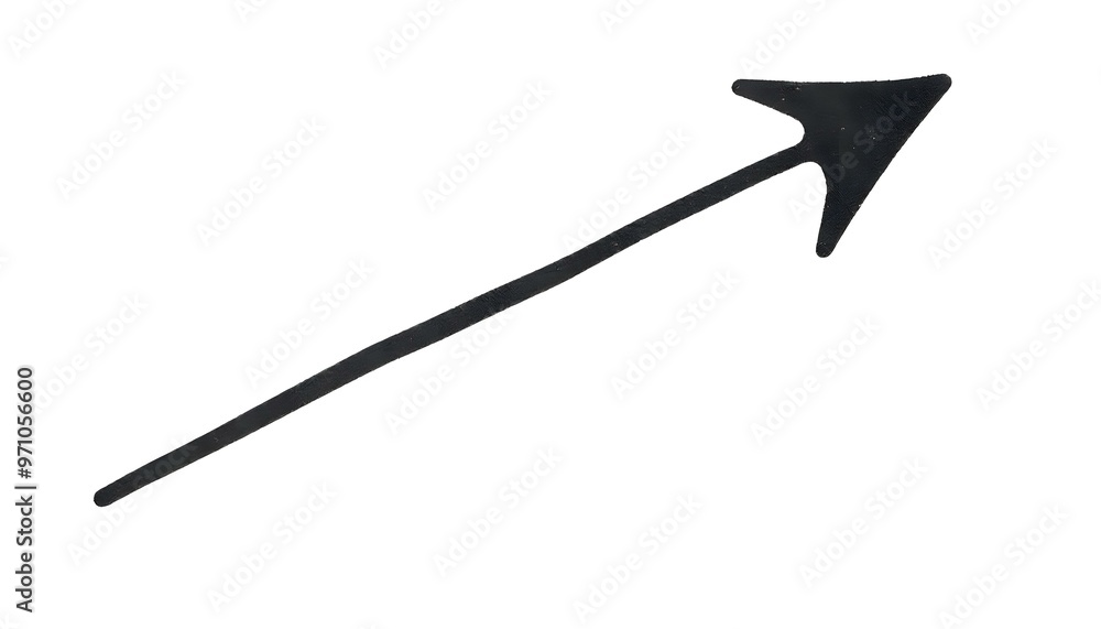 Black arrow pointing diagonal on a white background
Black arrow pointing diagonal on a white background