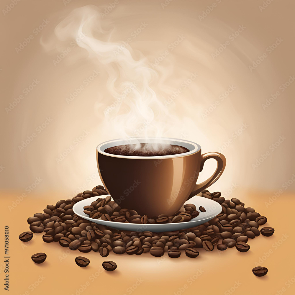 Obraz premium Ilustração de xícara de café.