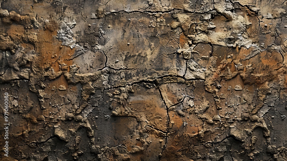 Obraz premium Aged and Weathered: The Character of a Timeworn Wall