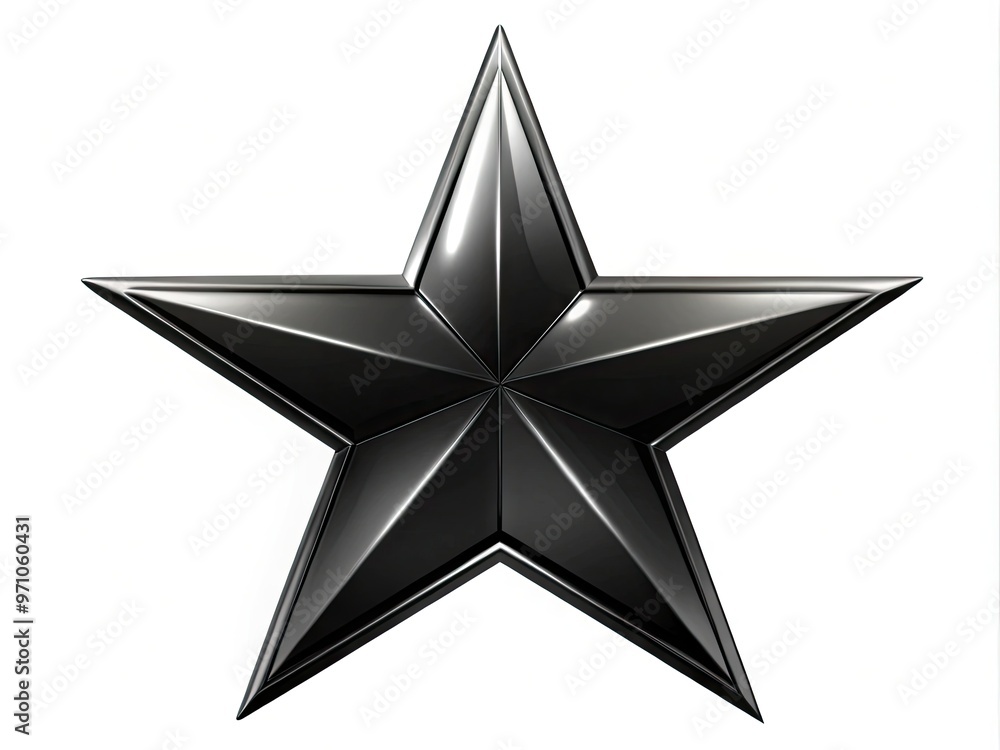Glossy black five-pointed star icon with intricate details and smooth curves, set against a pure white background, perfect for logos, symbols, or design elements. Glossy black five-pointed star icon with intricate details and smooth curves, set against a pure white background, perfect for logos, symbols, or design elements.