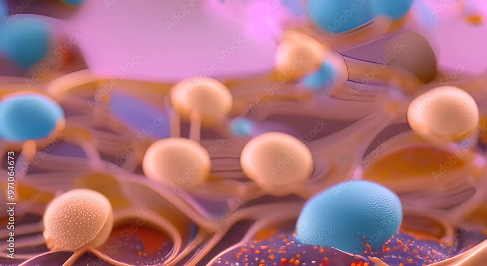 Closeup of insulin receptor proteins embedded in the cell membrane with their binding sites 4k animation Closeup of insulin receptor proteins embedded in the cell membrane with their binding sites 4k animation