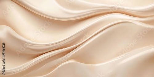 A soothing beige-colored background with flowing wavy lines, creating a soft and luxurious texture perfect for cosmetic designs, product packaging, or minimalist visual projects that require an elegan