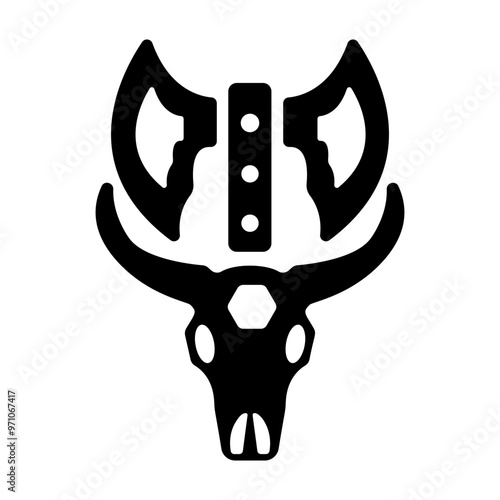 A glyph icon of barbarian symbol 