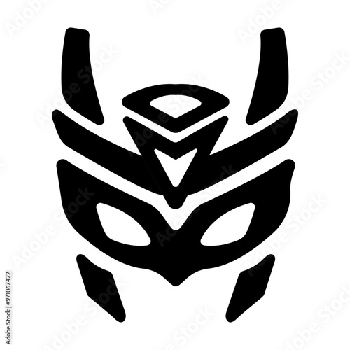 A solid icon of loki mask 