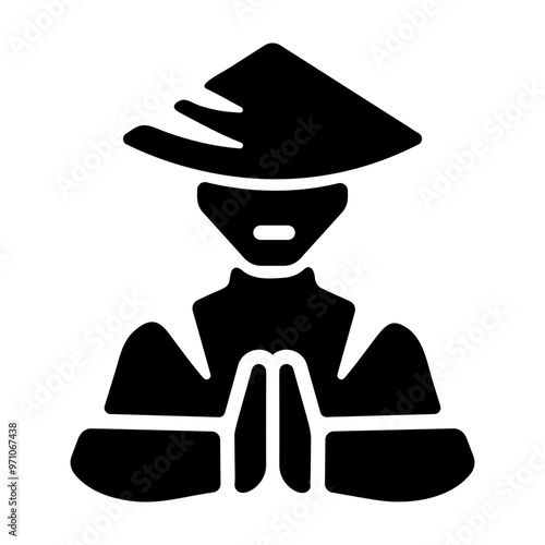Monk icon in glyph style 