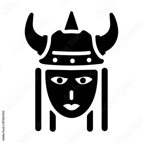A glyph style icon of norse goddess 