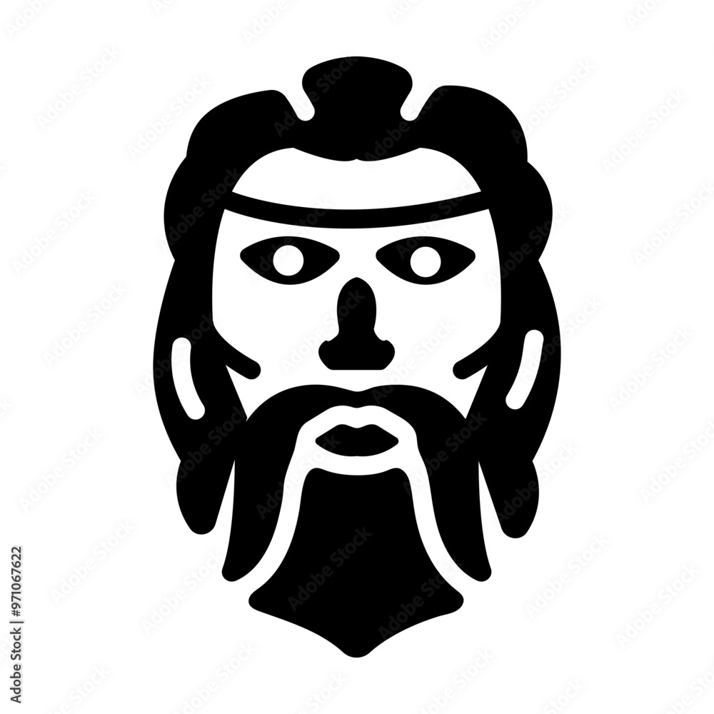 Fototapeta premium A glyph icon of zeus head