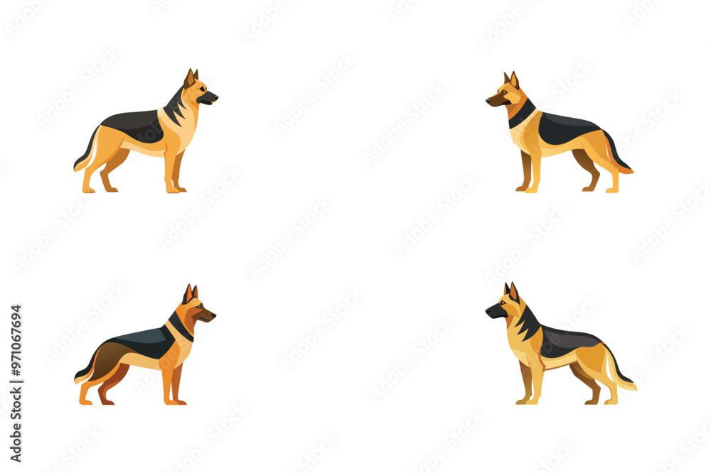 set of dogs silhouettes set of dogs silhouettes
