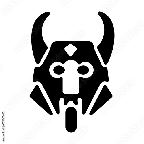 Heimdall helmet icon in glyph style