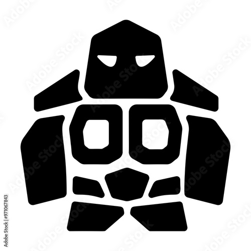 Stone golem icon in filled style