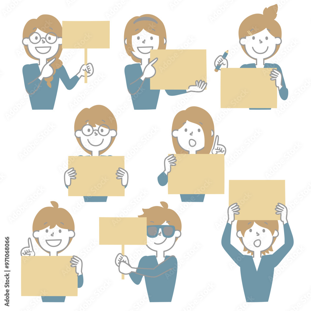 collection set of cute doodle hand draw text box with boy man and girl woman character, speech bubble balloon think speak talk banner, flat design vector illustration collection set of cute doodle hand draw text box with boy man and girl woman character, speech bubble balloon think speak talk banner, flat design vector illustration