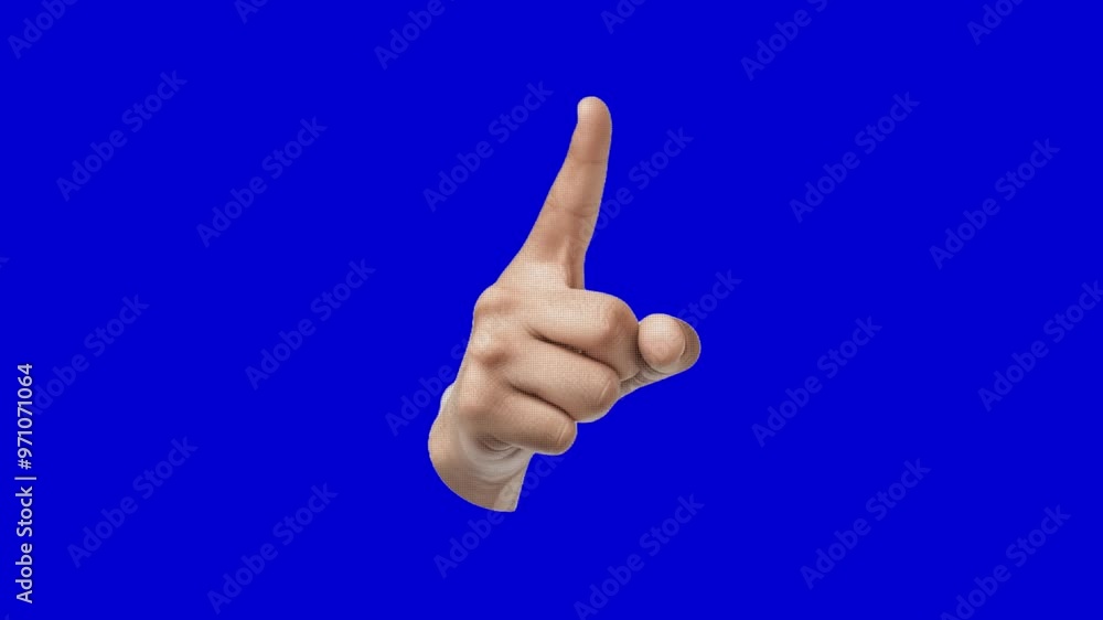 Cutout Hand Gesture paperfold stopmotion isolated on blue screen Cutout Hand Gesture paperfold stopmotion isolated on blue screen