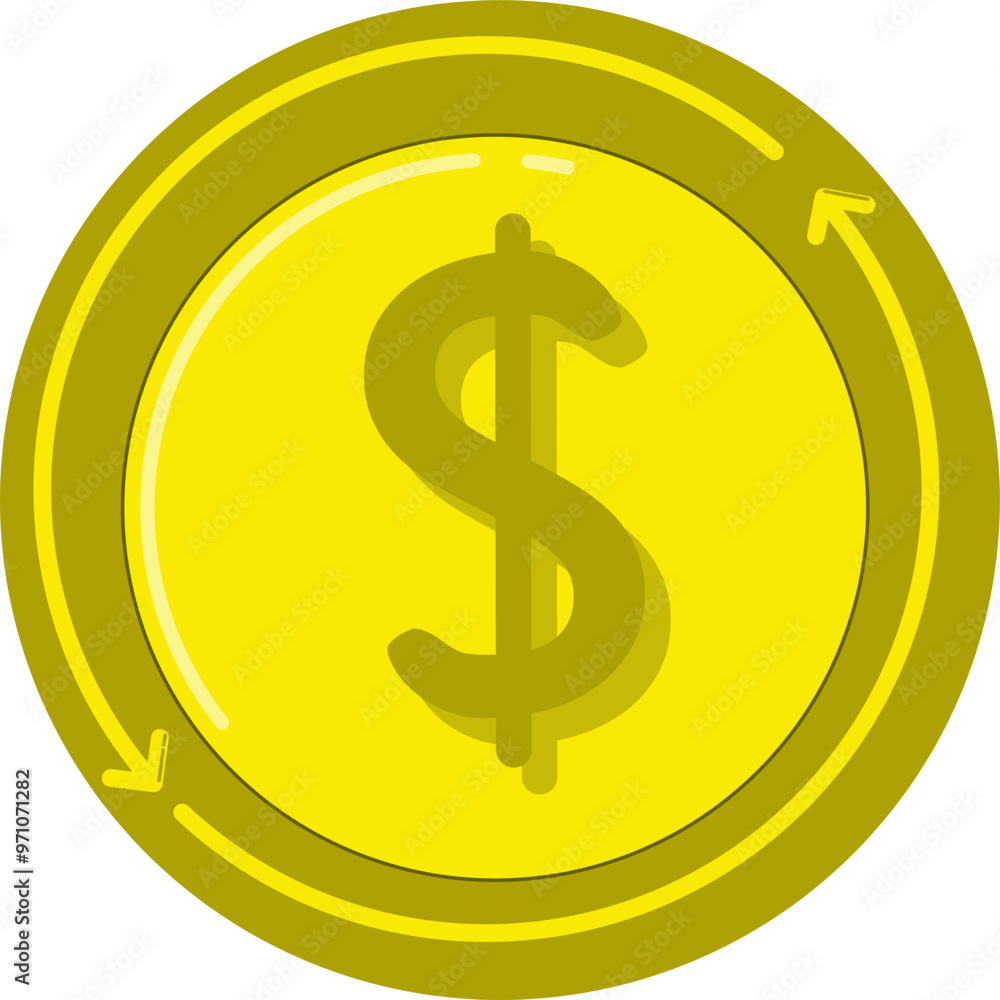 Dollar coin icon. Flat style vector illustration, dollar money coin for web design. Dollar coin icon. Flat style vector illustration, dollar money coin for web design.
