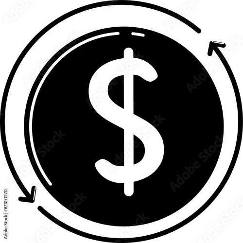 Dollar coin icon. Flat style vector illustration, dollar money coin for web design. part 2