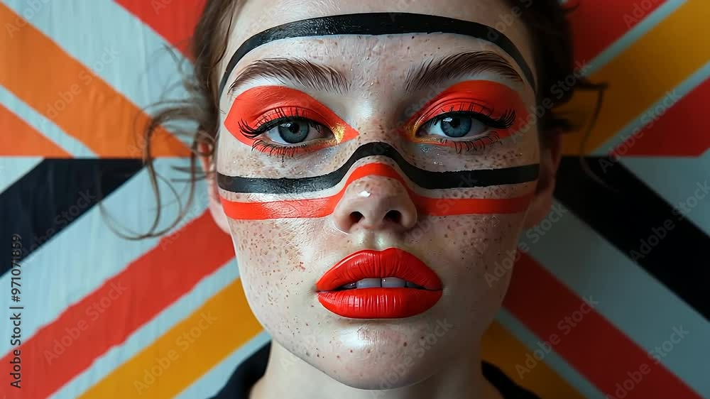Elegant portrait of a young model with striking makeup and a creative, fantasy-inspired style. Elegant portrait of a young model with striking makeup and a creative, fantasy-inspired style.