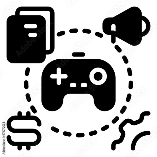 Gamification icon, glyph icon style