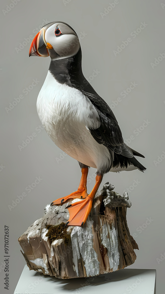 Obraz premium magnificent realistic Puffin on white background