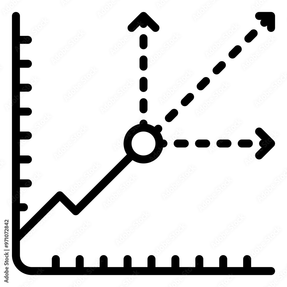 Predictive Model icon, Line icon style
